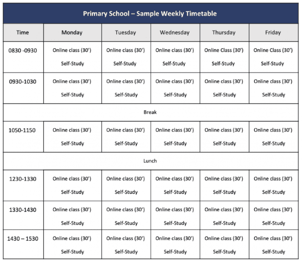 Primary School Distance Learning Shanghai Singapore International